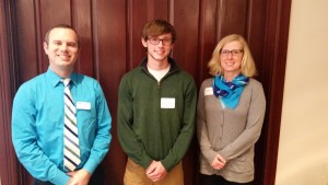 Dr.'s Busby and Feipel with Sam Greathouse, winner of the Westfield Chamber Scholarship.